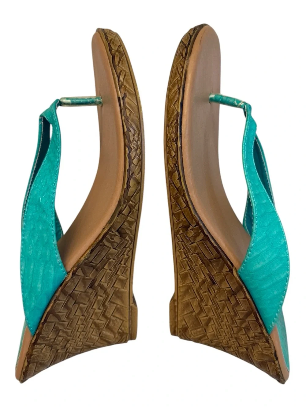 385 Fifth Turquoise Wedge Flip-Flop Sandals